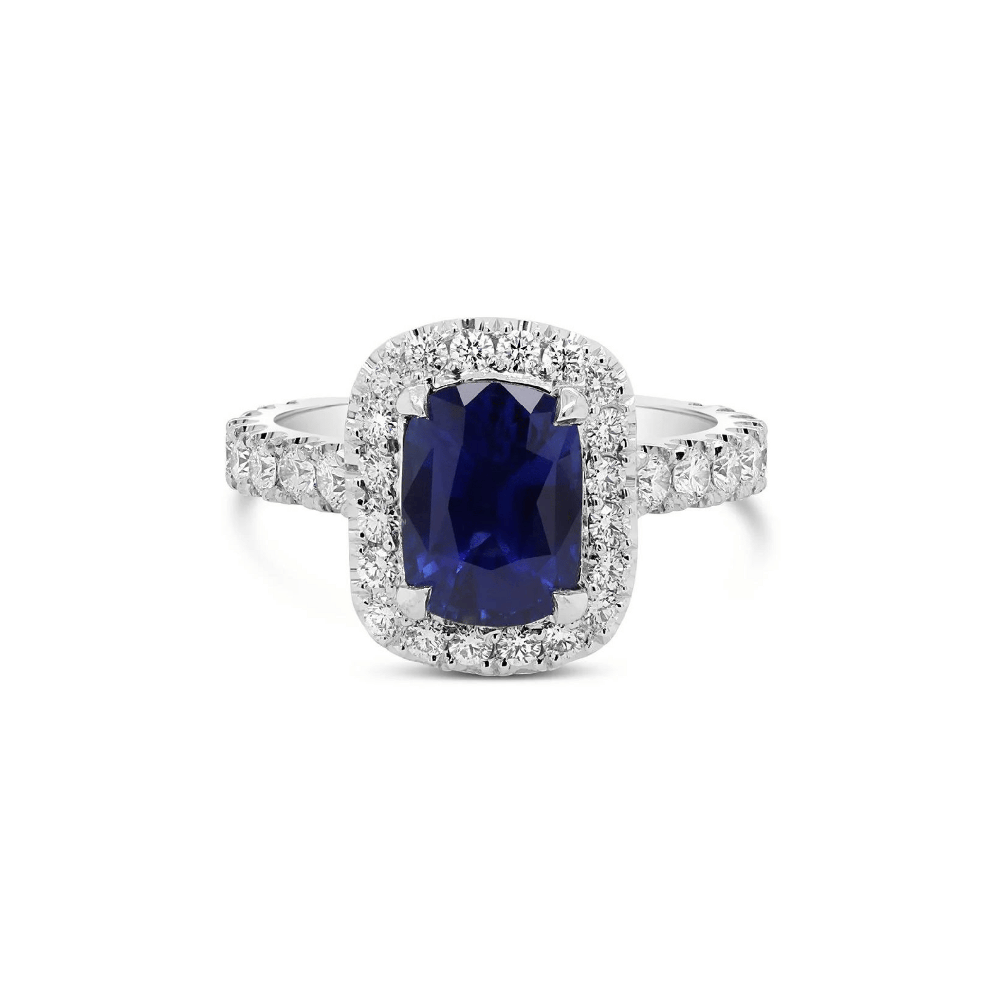 EVERLASTING BURMESE SAPPHIRE & ROUND BRILLIANT CUT DIAMOND ENGAGEMENT RING