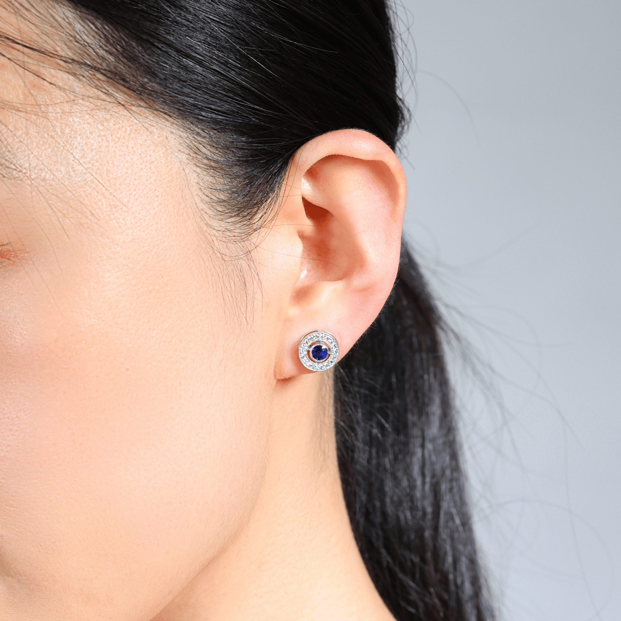 Sapphire & Diamond Target Earrings