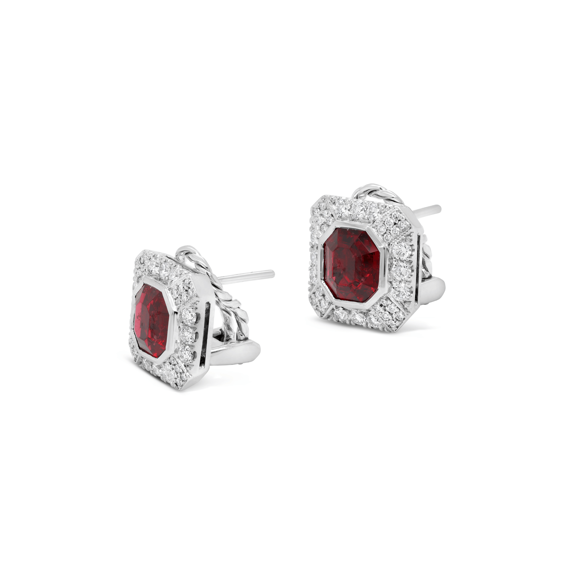 Manhattan Collection Burmese Red Spinel & Diamond Earrings