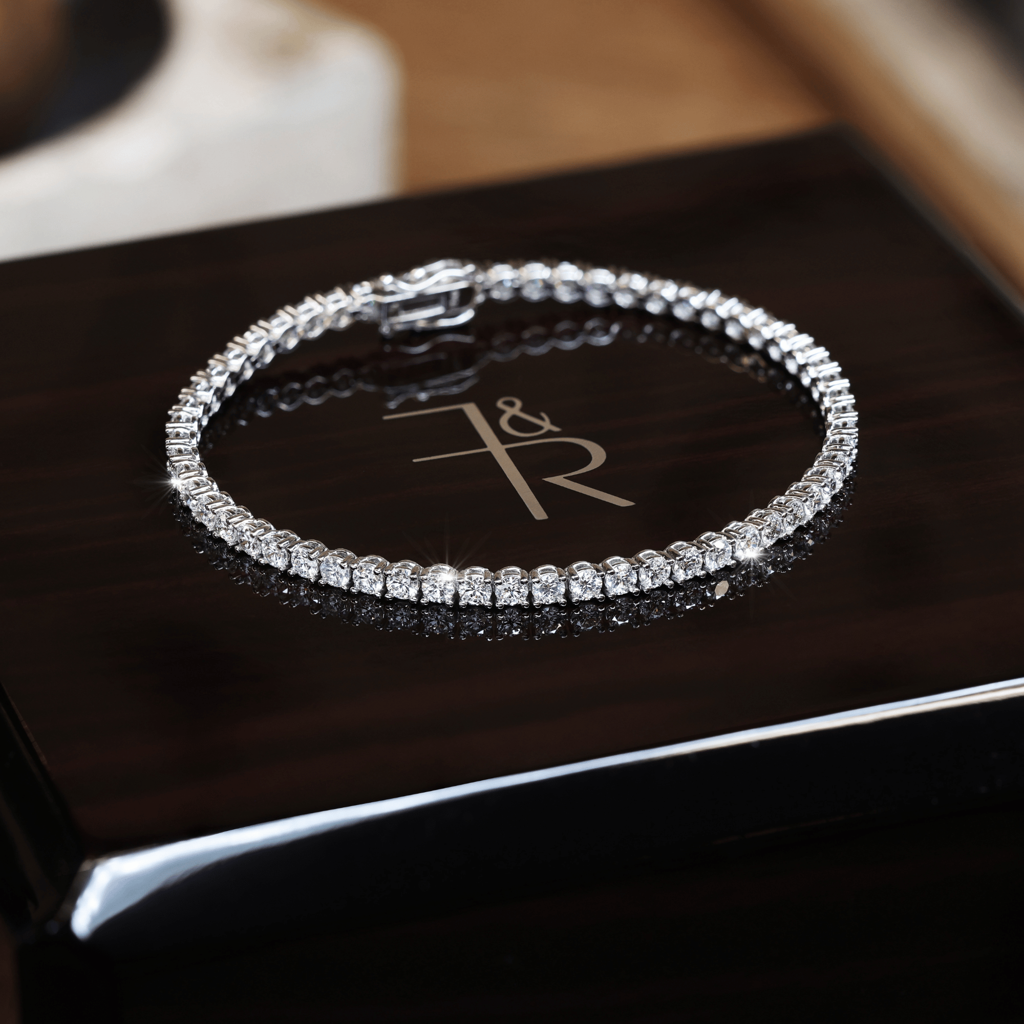 Round Brilliant Cut Diamond Tennis Bracelets for Women