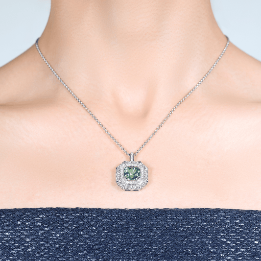 Manhattan Collection Mint Tourmaline & Diamond Pendant