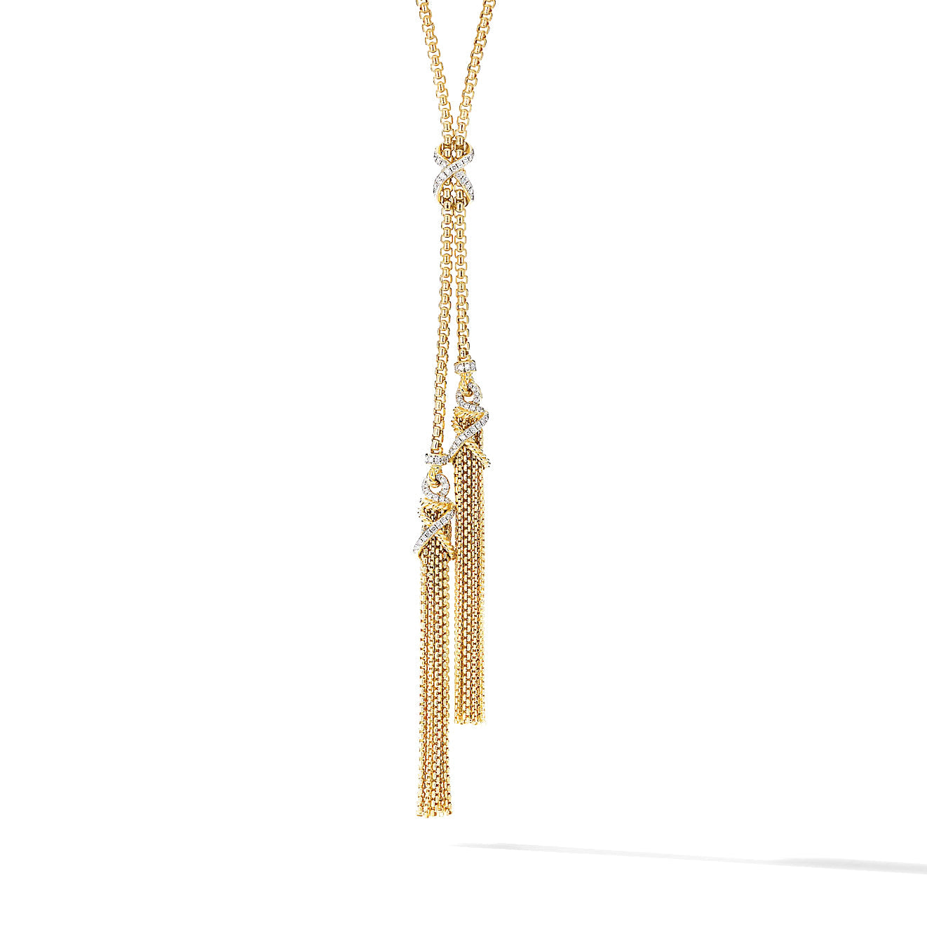 Helena Tassel Necklace in 18K Yellow Gold with Diamonds