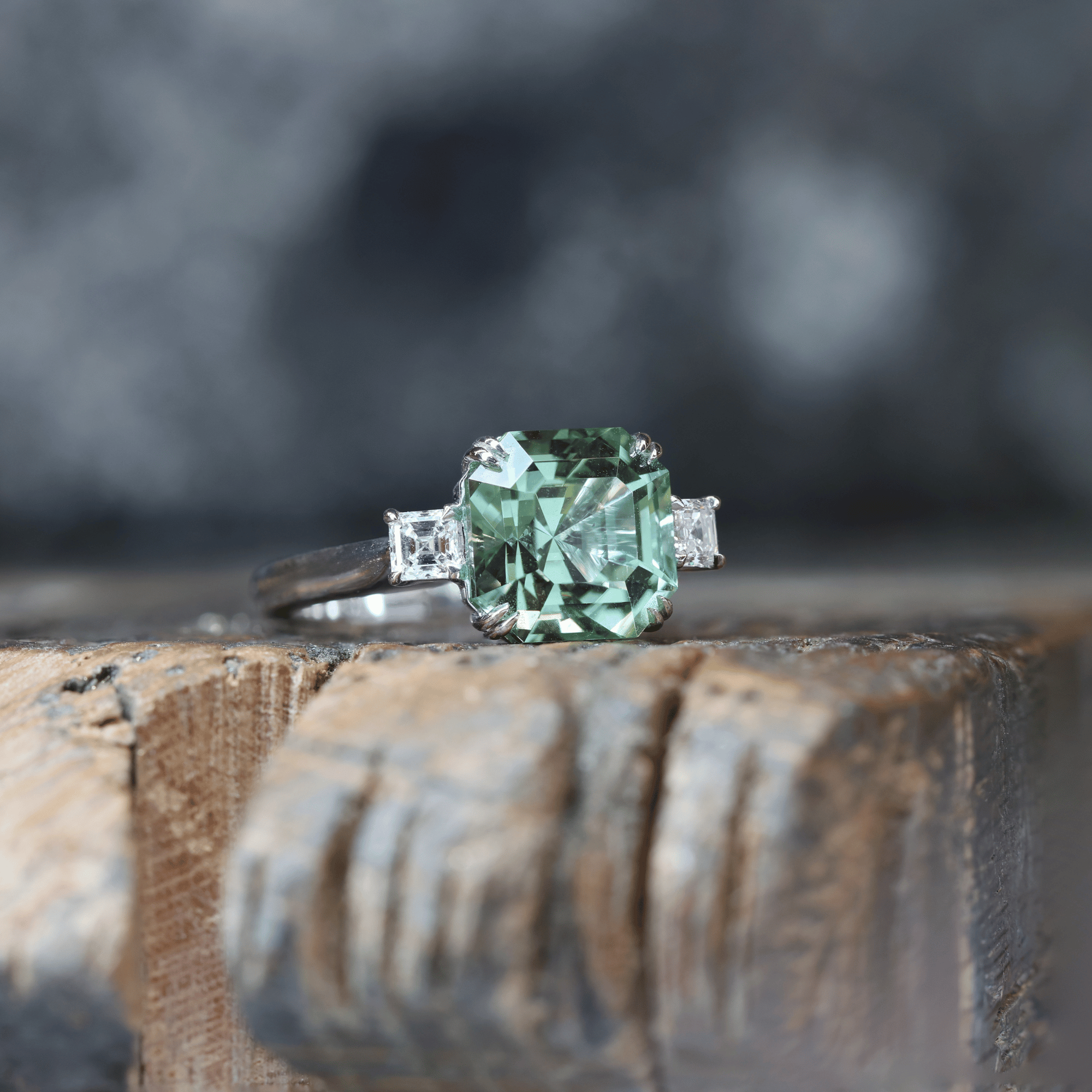 Manhattan Collection Mint Tourmaline & Diamond Ring