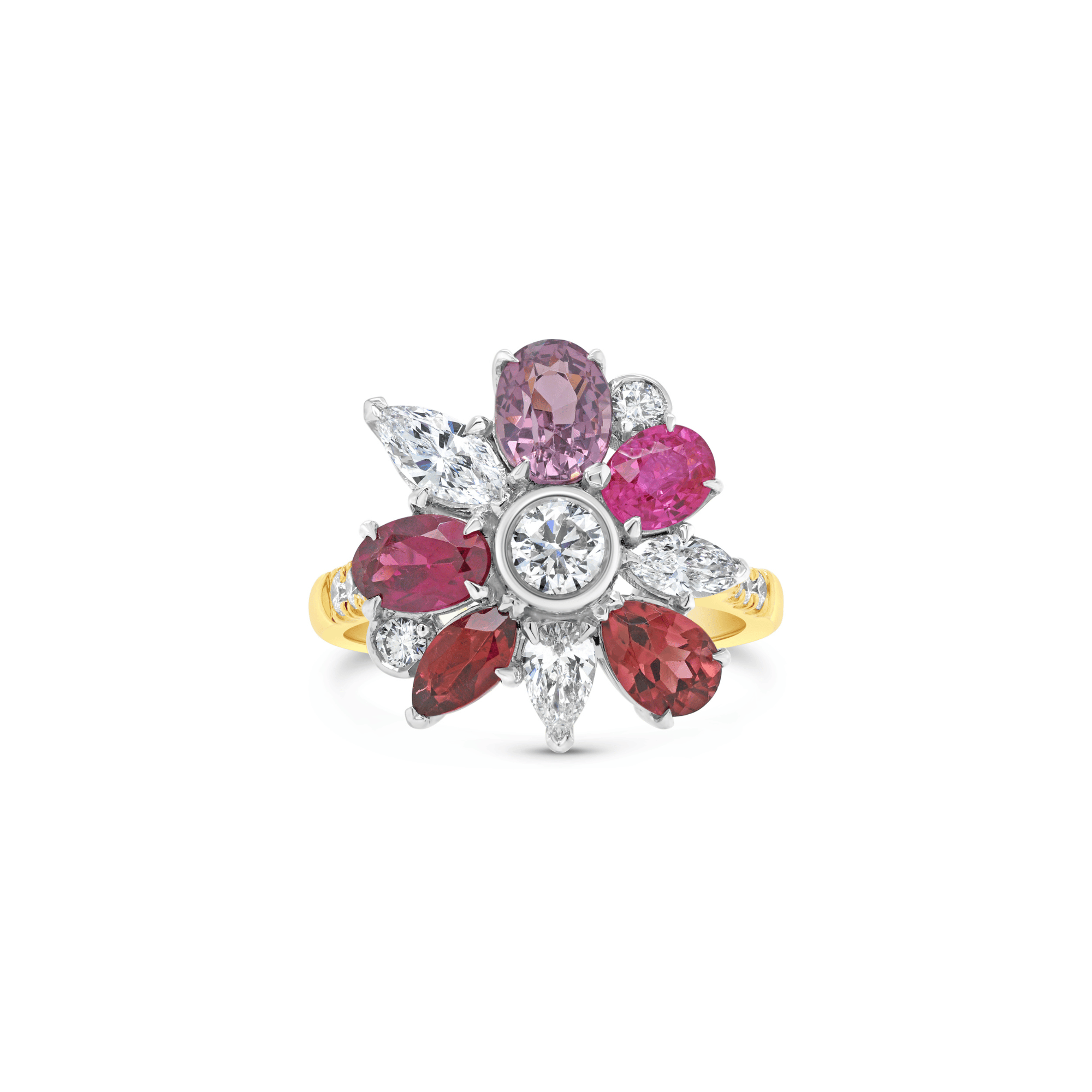 Coloured Tourmaline, Spinel, Sapphire, Garnet & Diamond Ring