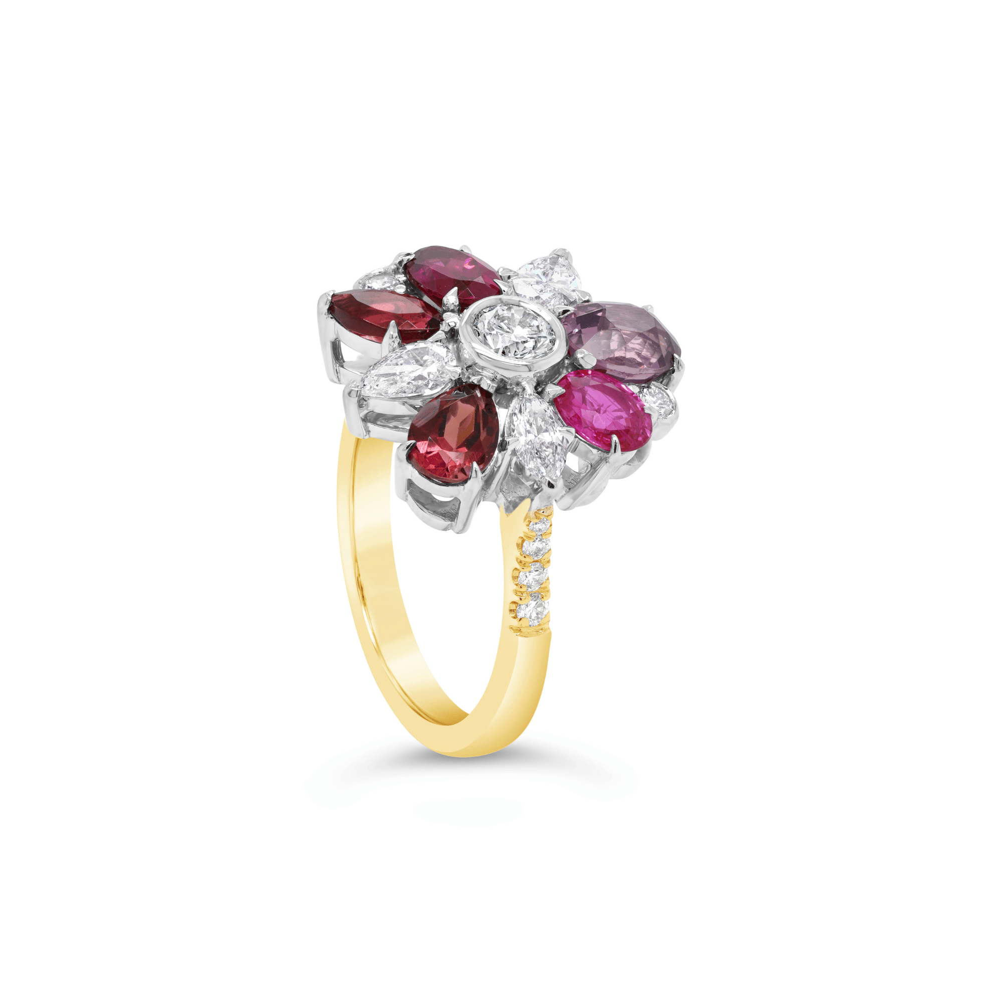 Coloured Tourmaline, Spinel, Sapphire, Garnet & Diamond Ring